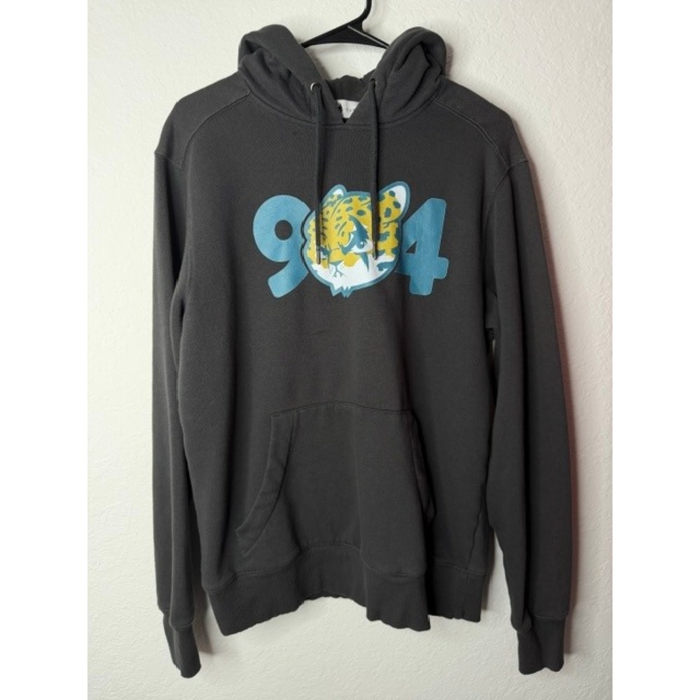 Wolf Cub Jacksonville 904 Leopard Graphic Hoodie Charcoal Gray Mens Medium